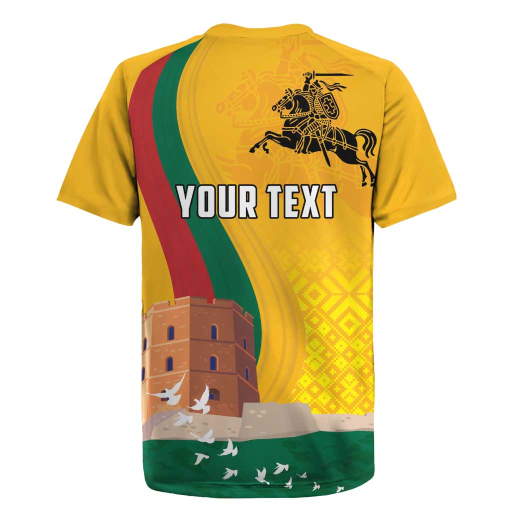 Personalized Lithuania Independence Restoration Day Rugby Jersey Gediminas Tower Flag Style