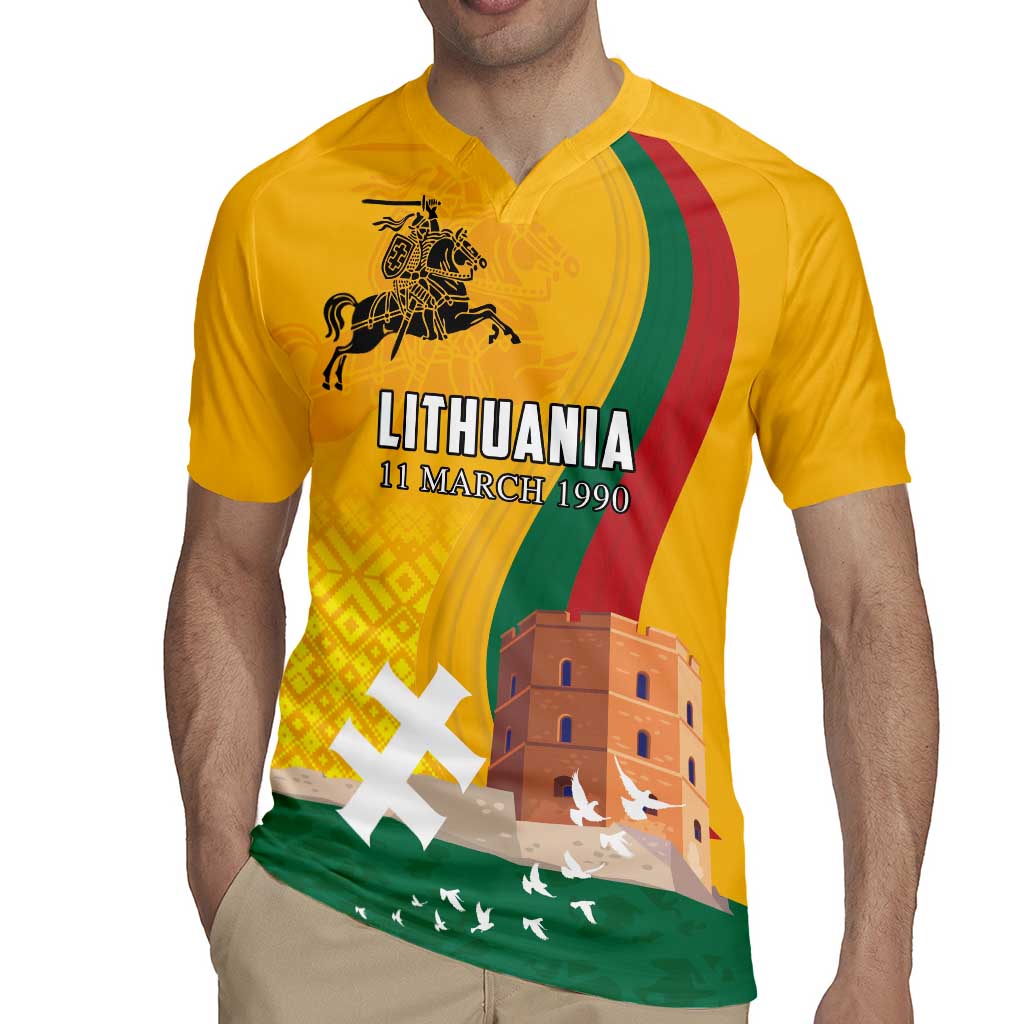 Personalized Lithuania Independence Restoration Day Rugby Jersey Gediminas Tower Flag Style