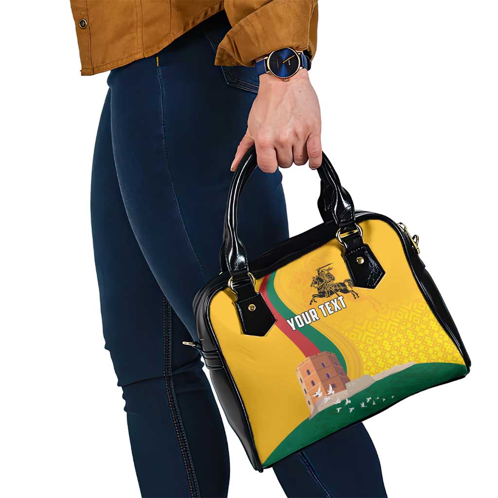 Personalized Lithuania Independence Restoration Day Shoulder Handbag Gediminas Tower Flag Style