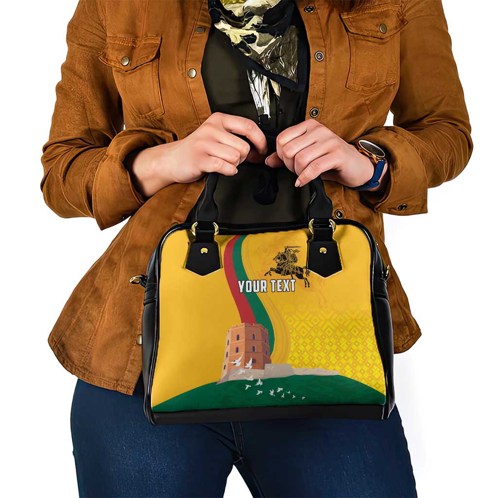 Personalized Lithuania Independence Restoration Day Shoulder Handbag Gediminas Tower Flag Style
