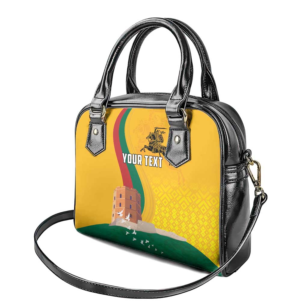 Personalized Lithuania Independence Restoration Day Shoulder Handbag Gediminas Tower Flag Style