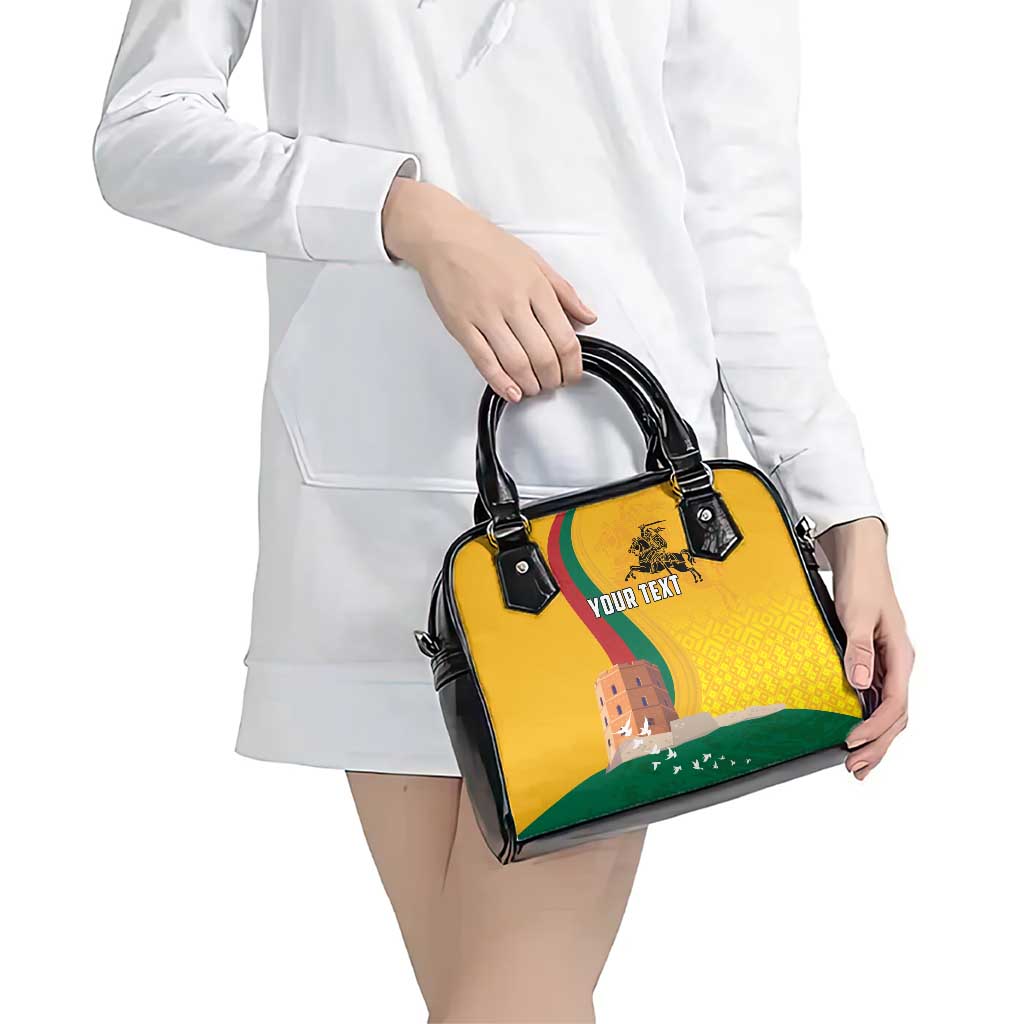 Personalized Lithuania Independence Restoration Day Shoulder Handbag Gediminas Tower Flag Style