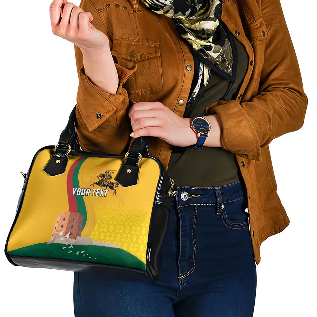 Personalized Lithuania Independence Restoration Day Shoulder Handbag Gediminas Tower Flag Style