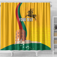Personalized Lithuania Independence Restoration Day Shower Curtain Gediminas Tower Flag Style