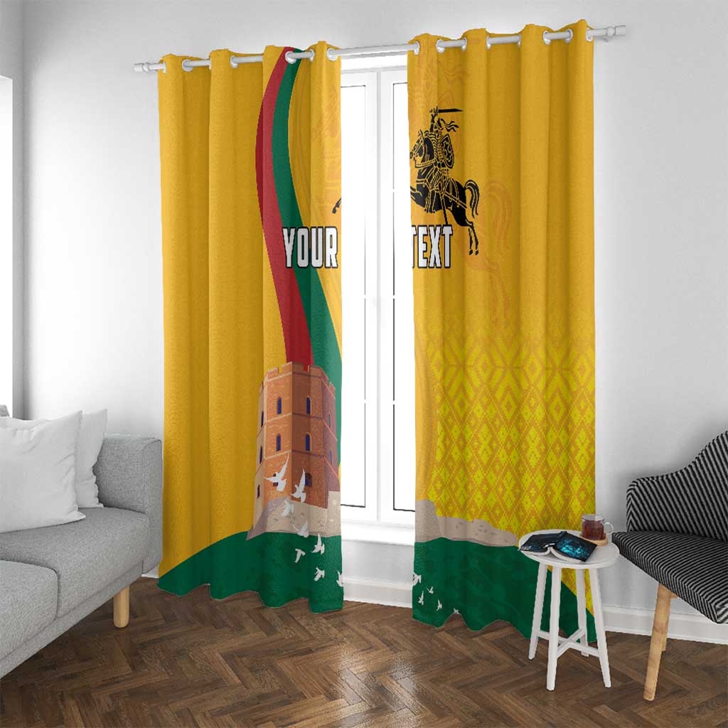 Personalized Lithuania Independence Restoration Day Window Curtain Gediminas Tower Flag Style