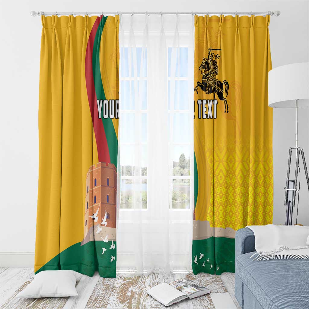 Personalized Lithuania Independence Restoration Day Window Curtain Gediminas Tower Flag Style