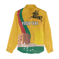 Personalized Lithuania Independence Restoration Day Women Casual Shirt Gediminas Tower Flag Style