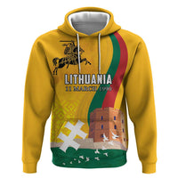 Personalized Lithuania Independence Restoration Day Zip Hoodie Gediminas Tower Flag Style