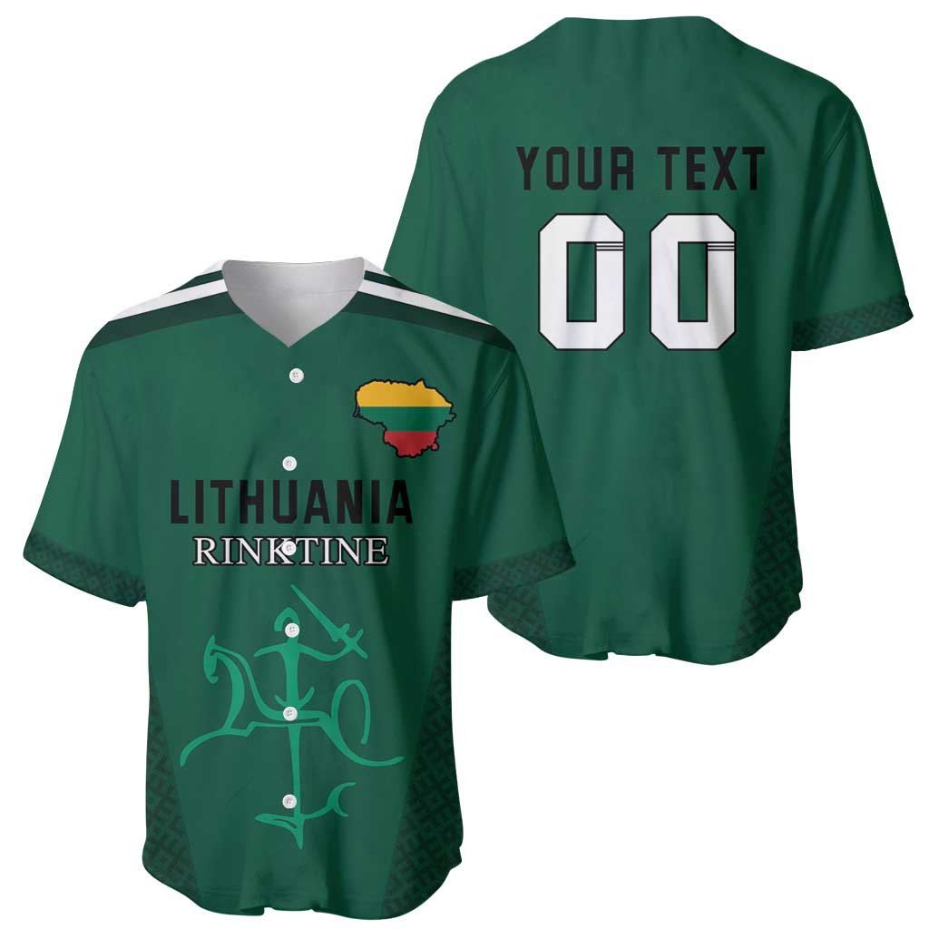 Custom Lithuania Football Baseball Jersey Vytis Lithuanian Lietuva Green Version