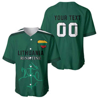 Custom Lithuania Football Baseball Jersey Vytis Lithuanian Lietuva Green Version