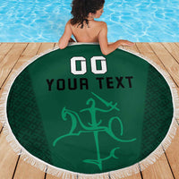 Custom Lithuania Football Beach Blanket Vytis Lithuanian Lietuva Green Version