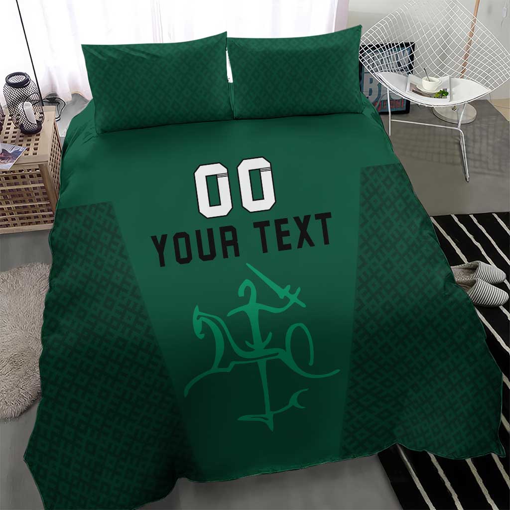 Custom Lithuania Football Bedding Set Vytis Lithuanian Lietuva Green Version