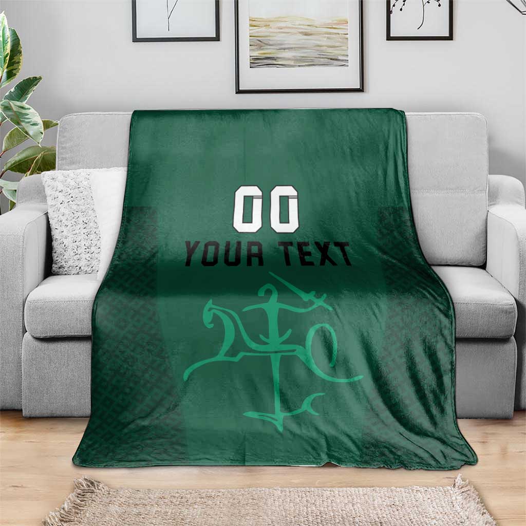 Custom Lithuania Football Blanket Vytis Lithuanian Lietuva Green Version