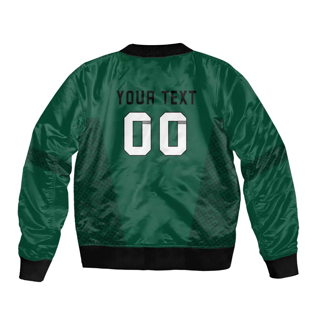 Custom Lithuania Football Bomber Jacket Vytis Lithuanian Lietuva Green Version
