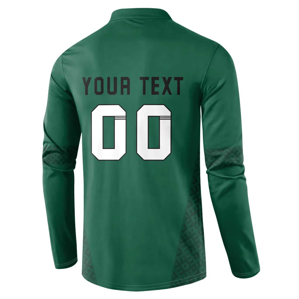 Custom Lithuania Football Button Sweatshirt Vytis Lithuanian Lietuva Green Version