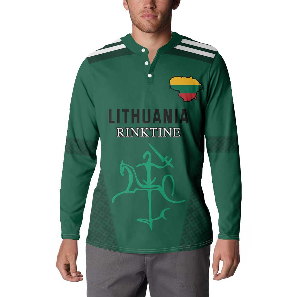 Custom Lithuania Football Button Sweatshirt Vytis Lithuanian Lietuva Green Version