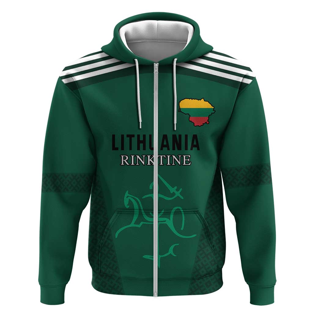 Custom Lithuania Football Hoodie Vytis Lithuanian Lietuva Green Version