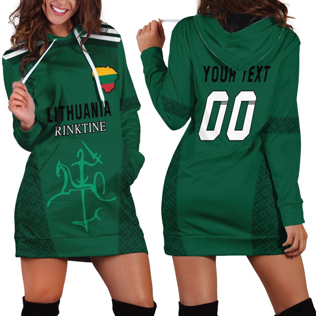Custom Lithuania Football Hoodie Dress Vytis Lithuanian Lietuva Green Version