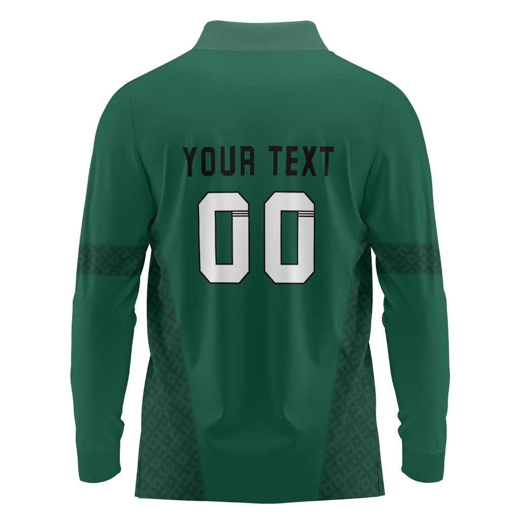 Custom Lithuania Football Long Sleeve Polo Shirt Vytis Lithuanian Lietuva Green Version