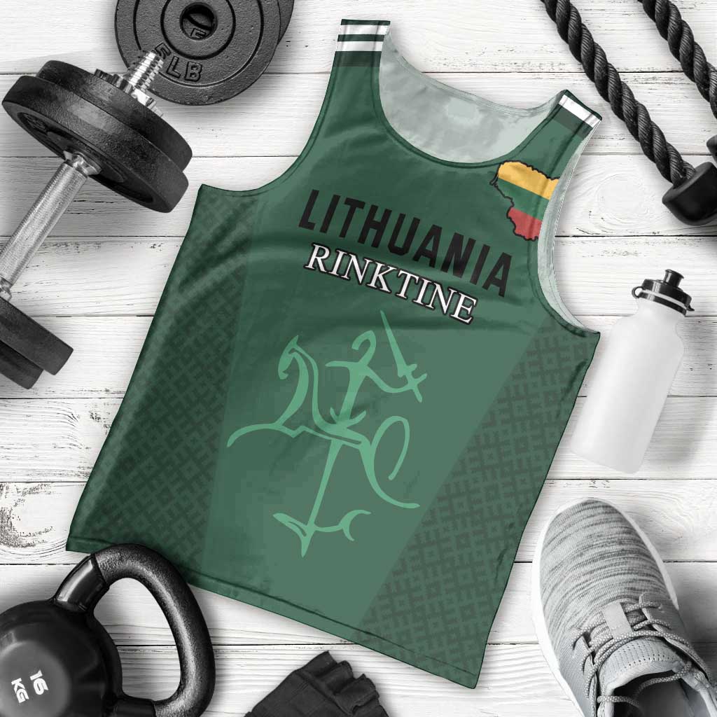 Custom Lithuania Football Men Tank Top Vytis Lithuanian Lietuva Green Version