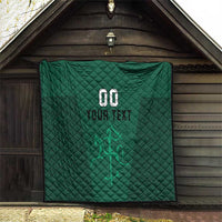 Custom Lithuania Football Quilt Vytis Lithuanian Lietuva Green Version