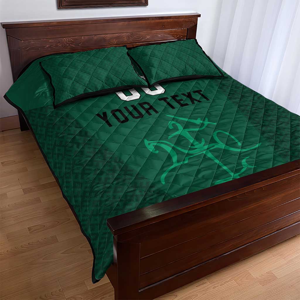 Custom Lithuania Football Quilt Bed Set Vytis Lithuanian Lietuva Green Version