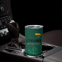 Custom Lithuania Fottball Tumbler Cup Vytis Lithuanian Lietuva Green Version