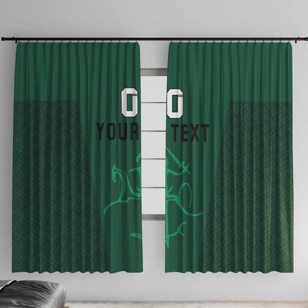 Custom Lithuania Football Window Curtain Vytis Lithuanian Lietuva Green Version