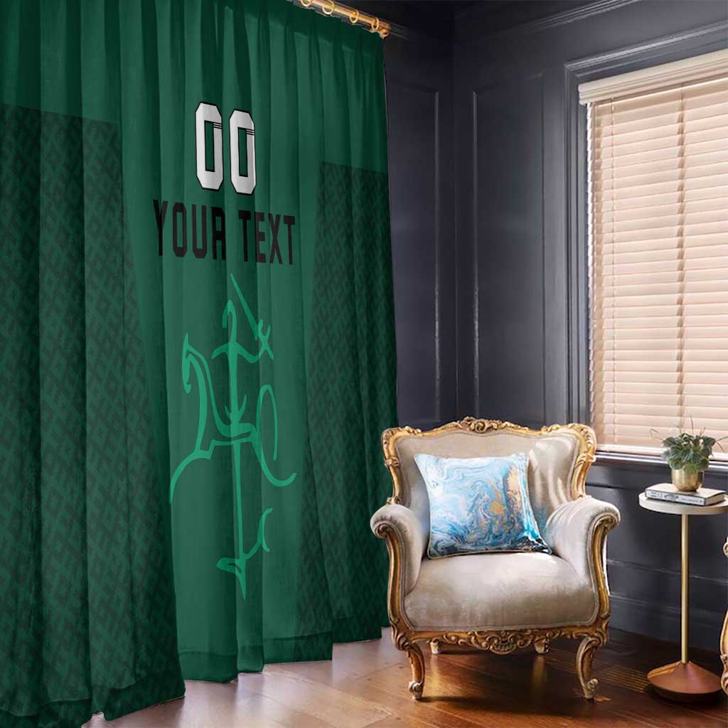 Custom Lithuania Football Window Curtain Vytis Lithuanian Lietuva Green Version