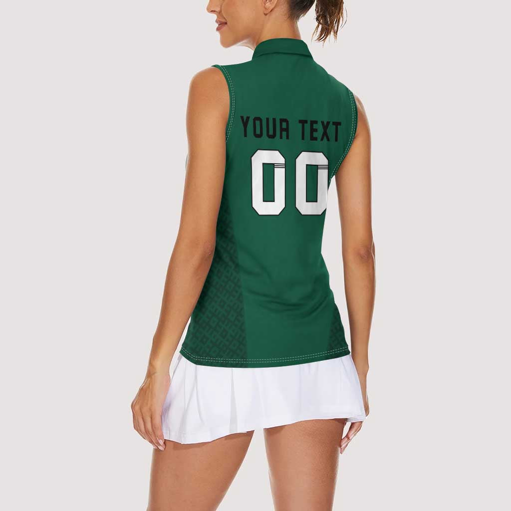 Custom Lithuania Football Women Sleeveless Polo Shirt Vytis Lithuanian Lietuva Green Version