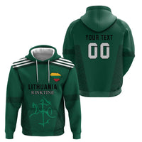 Custom Lithuania Football Zip Hoodie Vytis Lithuanian Lietuva Green Version
