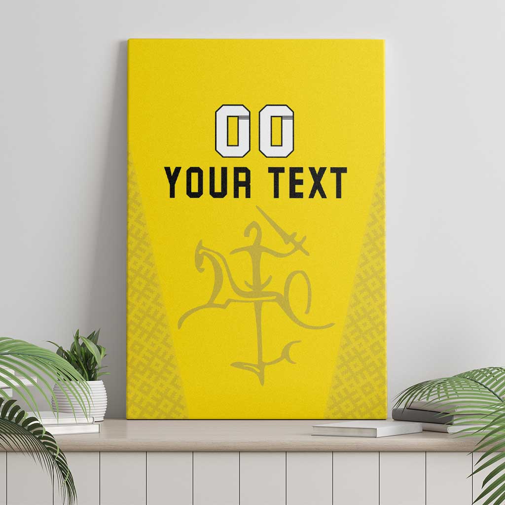 Custom Lithuania Football Canvas Wall Art Vytis Lithuanian Lietuva Yellow Version