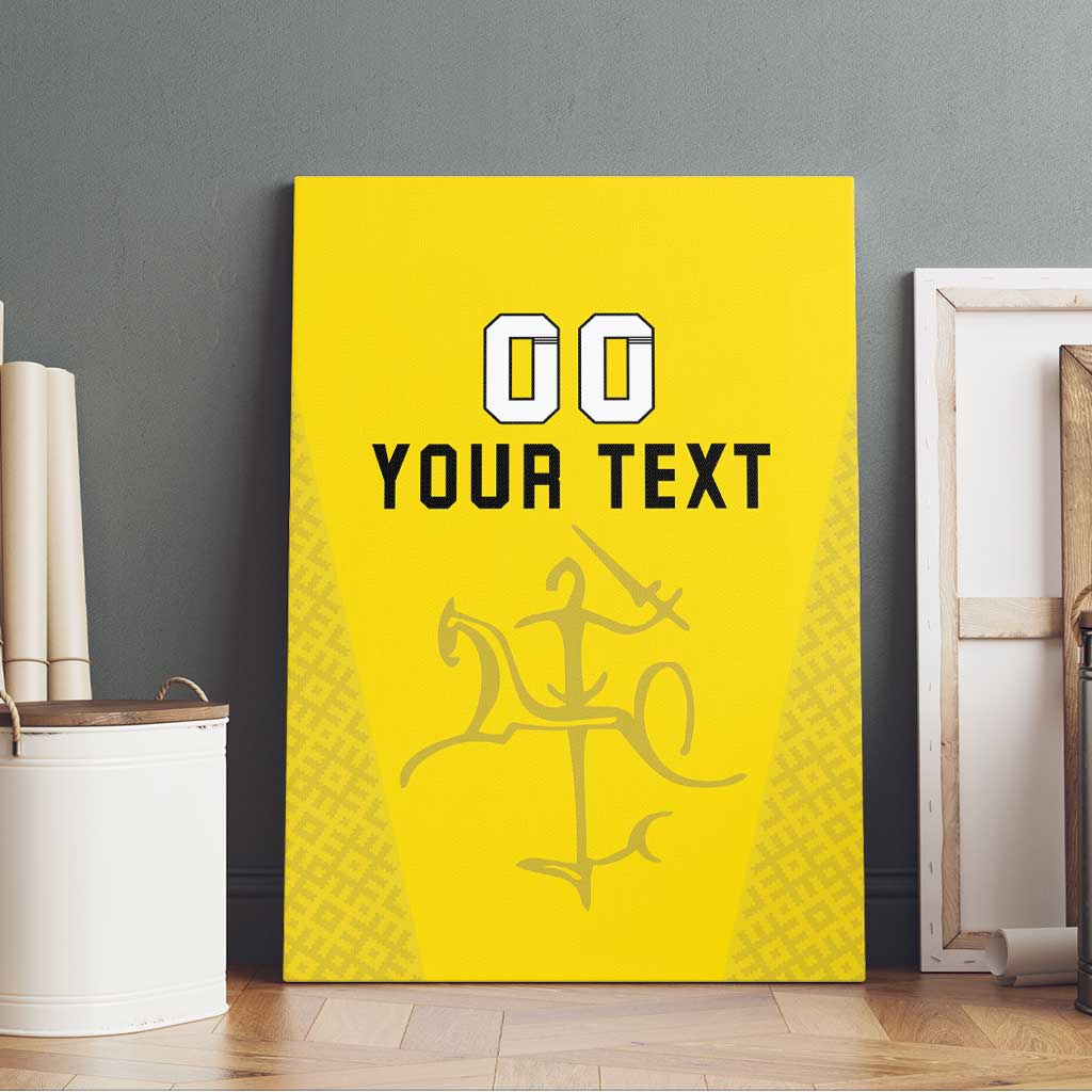 Custom Lithuania Football Canvas Wall Art Vytis Lithuanian Lietuva Yellow Version