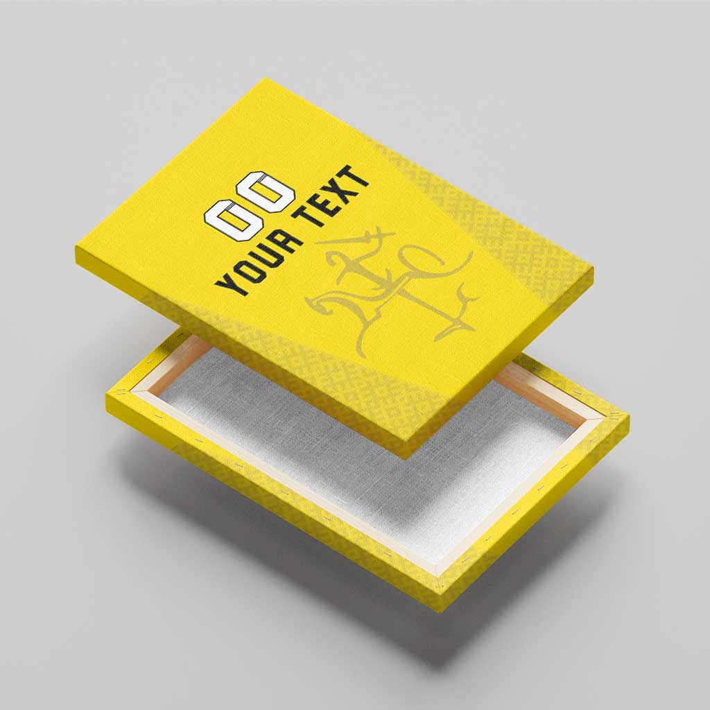 Custom Lithuania Football Canvas Wall Art Vytis Lithuanian Lietuva Yellow Version