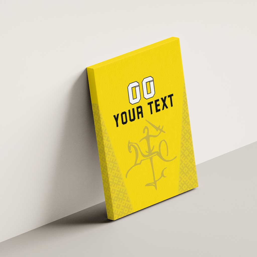 Custom Lithuania Football Canvas Wall Art Vytis Lithuanian Lietuva Yellow Version