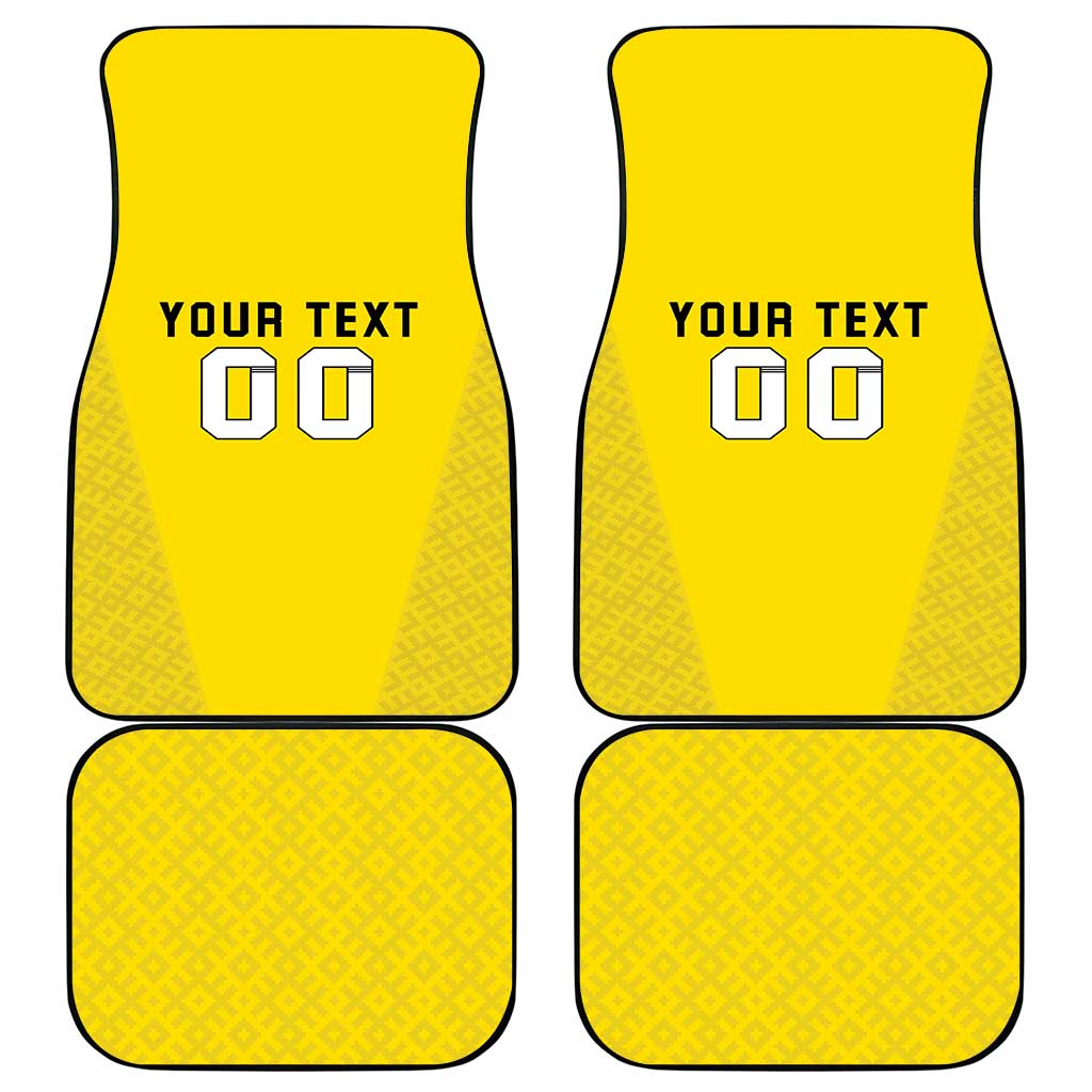 Custom Lithuania Football Car Mats Vytis Lithuanian Lietuva Yellow Version
