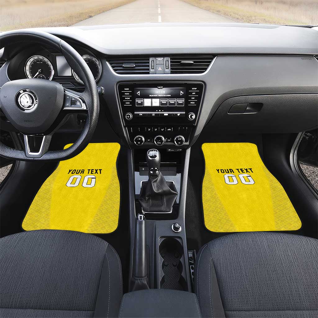 Custom Lithuania Football Car Mats Vytis Lithuanian Lietuva Yellow Version