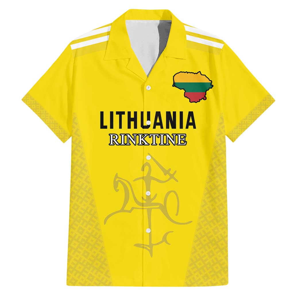 Custom Lithuania Football Family Matching Mermaid Dress and Hawaiian Shirt Vytis Lithuanian Lietuva Yellow Version