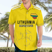 Custom Lithuania Football Hawaiian Shirt Vytis Lithuanian Lietuva Yellow Version