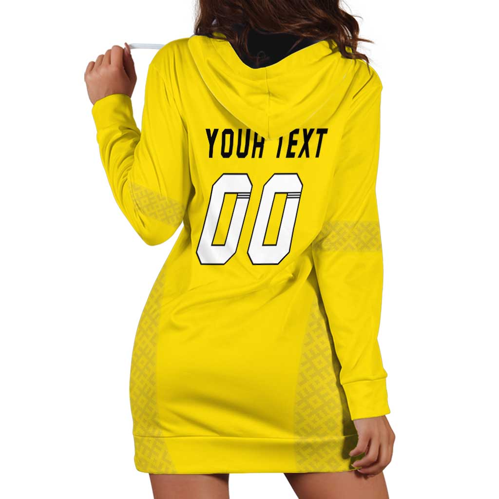 Custom Lithuania Football Hoodie Dress Vytis Lithuanian Lietuva Yellow Version