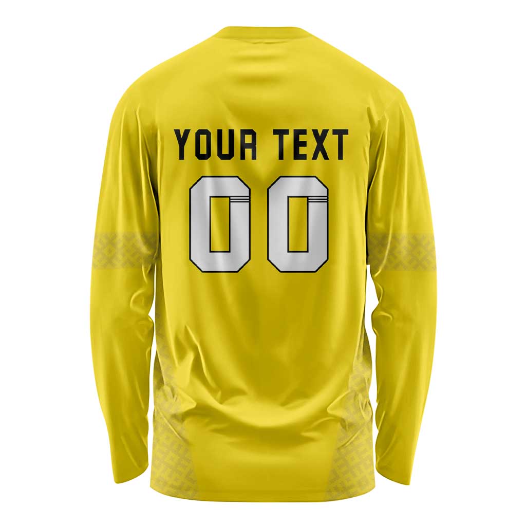 Custom Lithuania Football Long Sleeve Shirt Vytis Lithuanian Lietuva Yellow Version