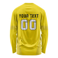Custom Lithuania Football Long Sleeve Shirt Vytis Lithuanian Lietuva Yellow Version