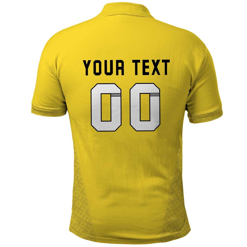 Custom Lithuania Football Polo Shirt Vytis Lithuanian Lietuva Yellow Version