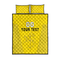 Custom Lithuania Football Quilt Bed Set Vytis Lithuanian Lietuva Yellow Version