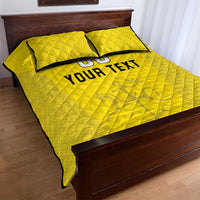 Custom Lithuania Football Quilt Bed Set Vytis Lithuanian Lietuva Yellow Version