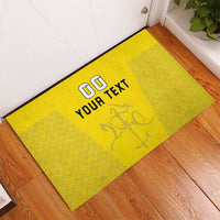 Custom Lithuania Football Rubber Doormat Vytis Lithuanian Lietuva Yellow Version