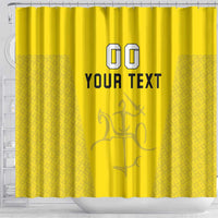 Custom Lithuania Football Shower Curtain Vytis Lithuanian Lietuva Yellow Version