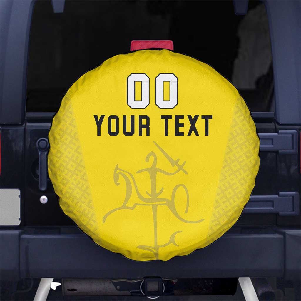 Custom Lithuania Football Spare Tire Cover Vytis Lithuanian Lietuva Yellow Version