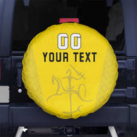 Custom Lithuania Football Spare Tire Cover Vytis Lithuanian Lietuva Yellow Version