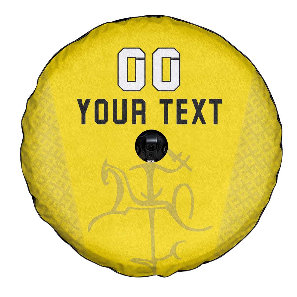Custom Lithuania Football Spare Tire Cover Vytis Lithuanian Lietuva Yellow Version
